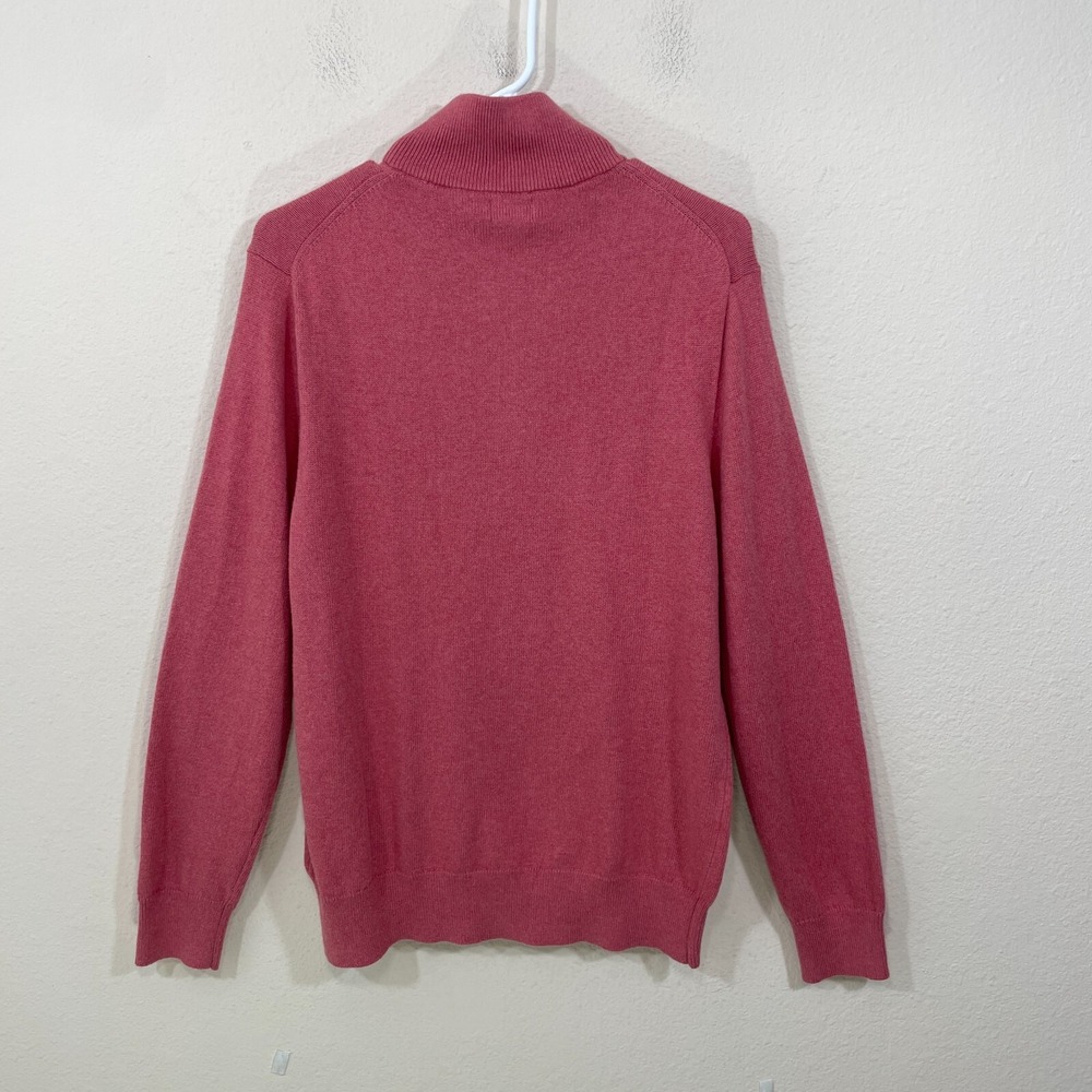 New J. Crew Mens Size M Cotton 1/4 Zip Mock Neck Sweater Pink $98 NWT - Picture 2 of 8